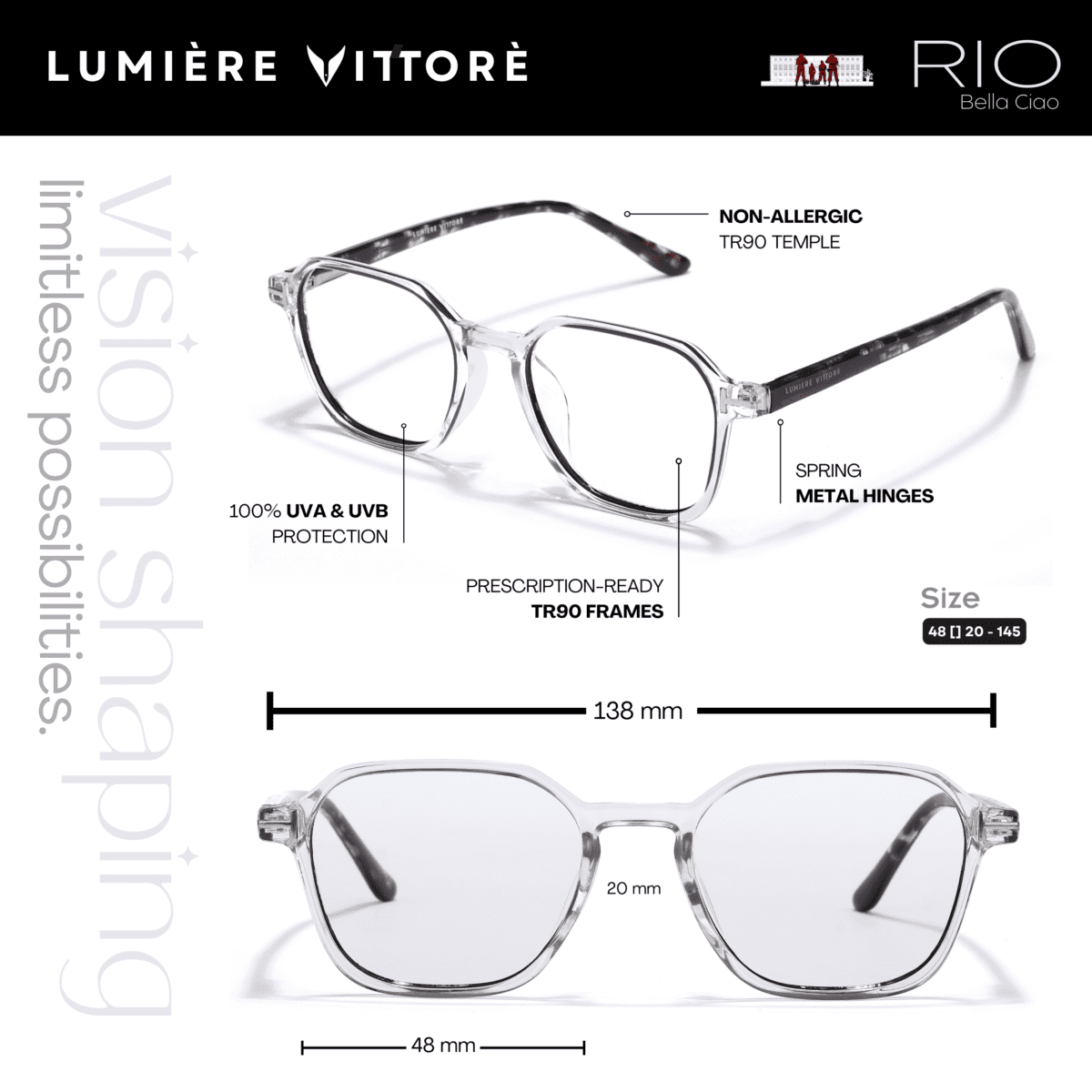 Money Heist Glasses – Rio, Clear Red - Image 5
