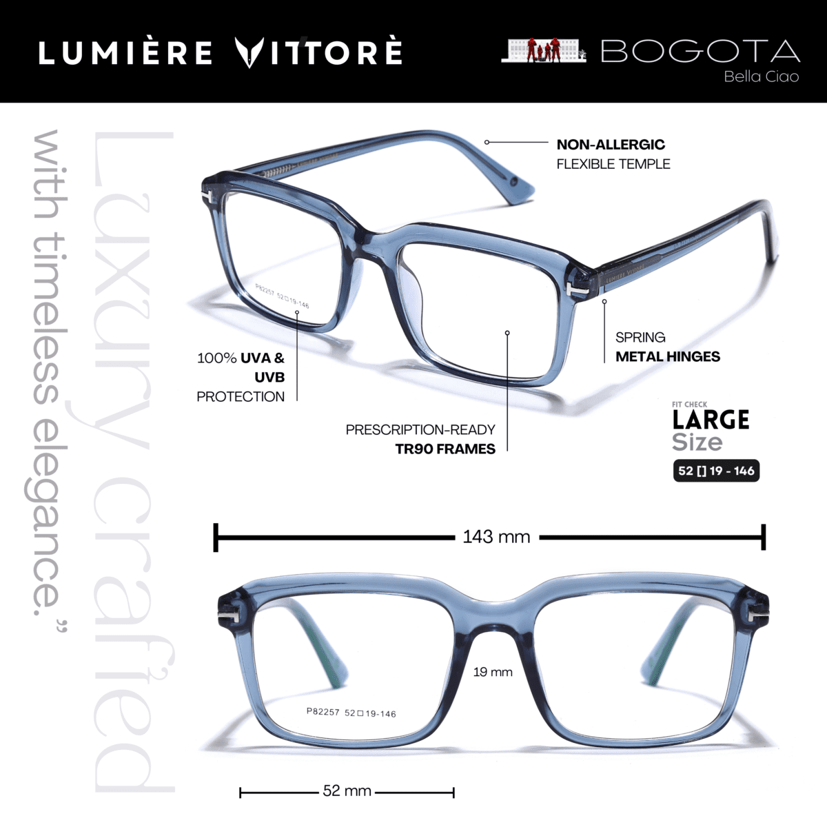 Money Heist Glasses - Bogota, Black - Image 5