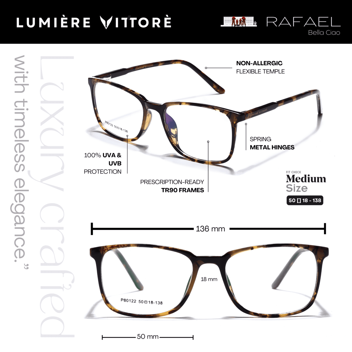 Money Heist Glasses - Rafael, Blue Pattern - Image 5